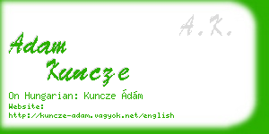 adam kuncze business card