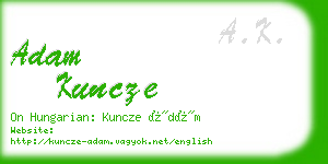 adam kuncze business card